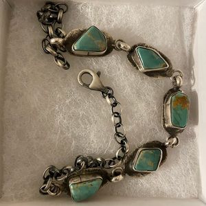 Genuine Stamped Zuni Turquoise Chocker Necklace